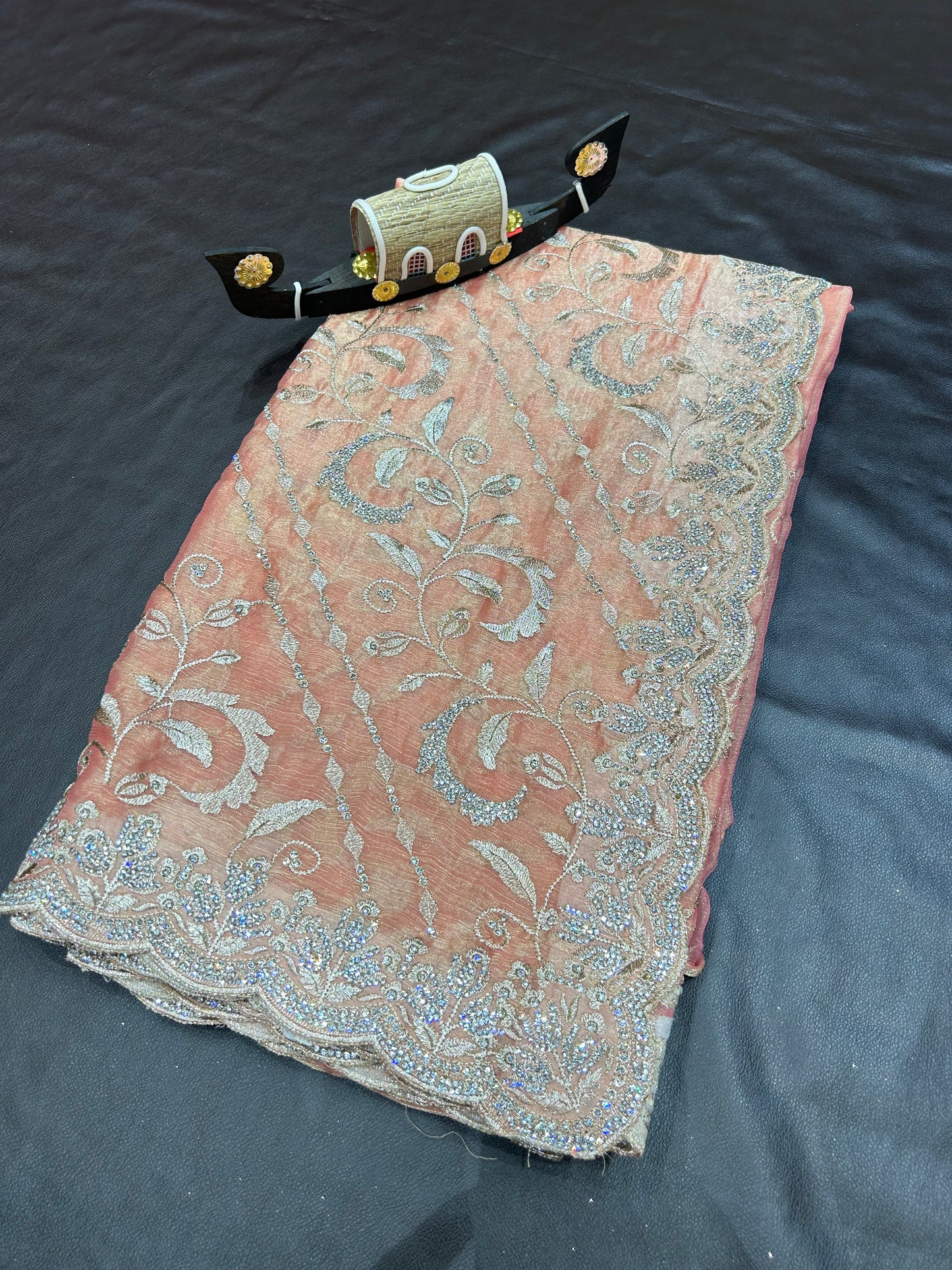 Silver Embroidery Saree