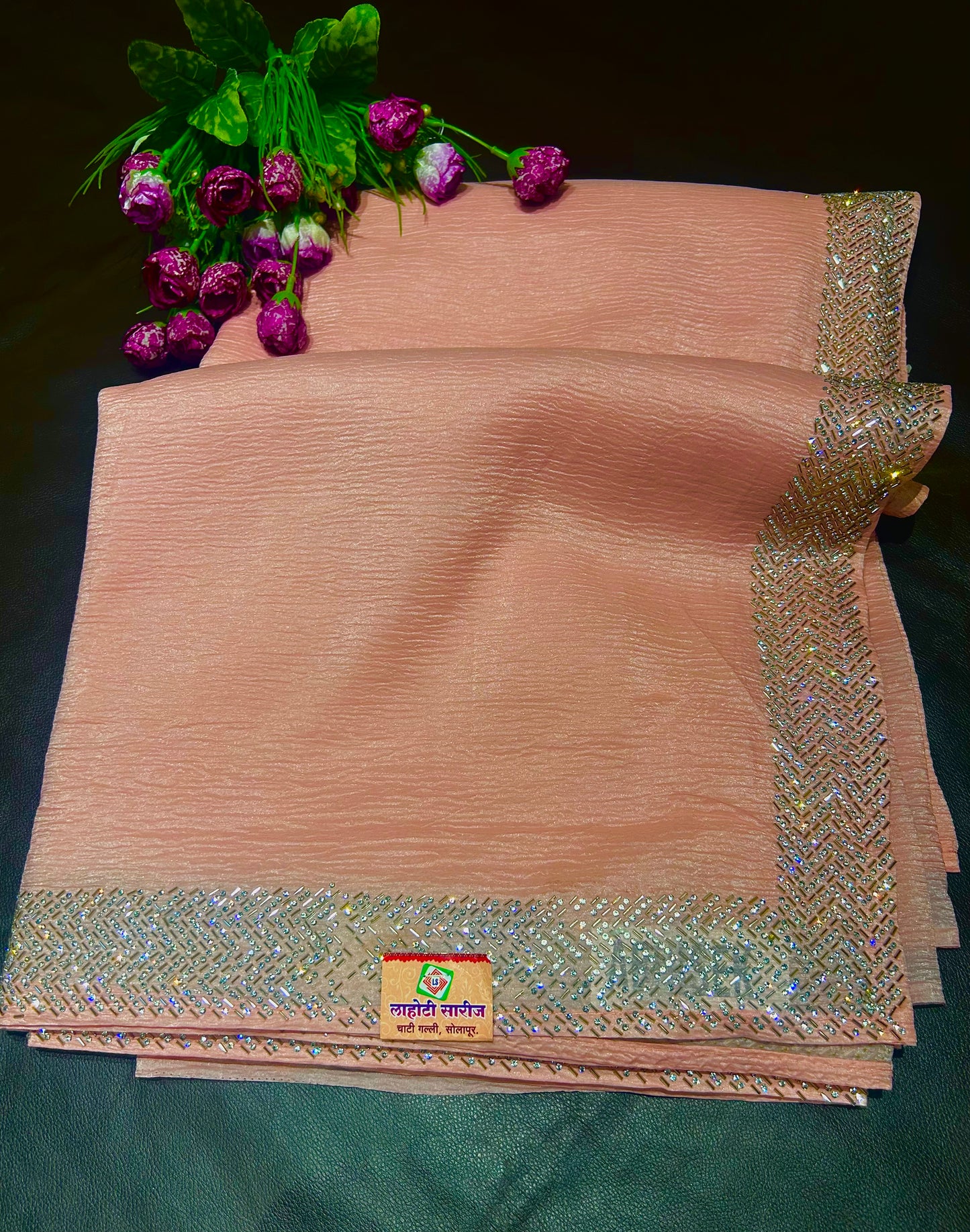 Plain Crush Saree