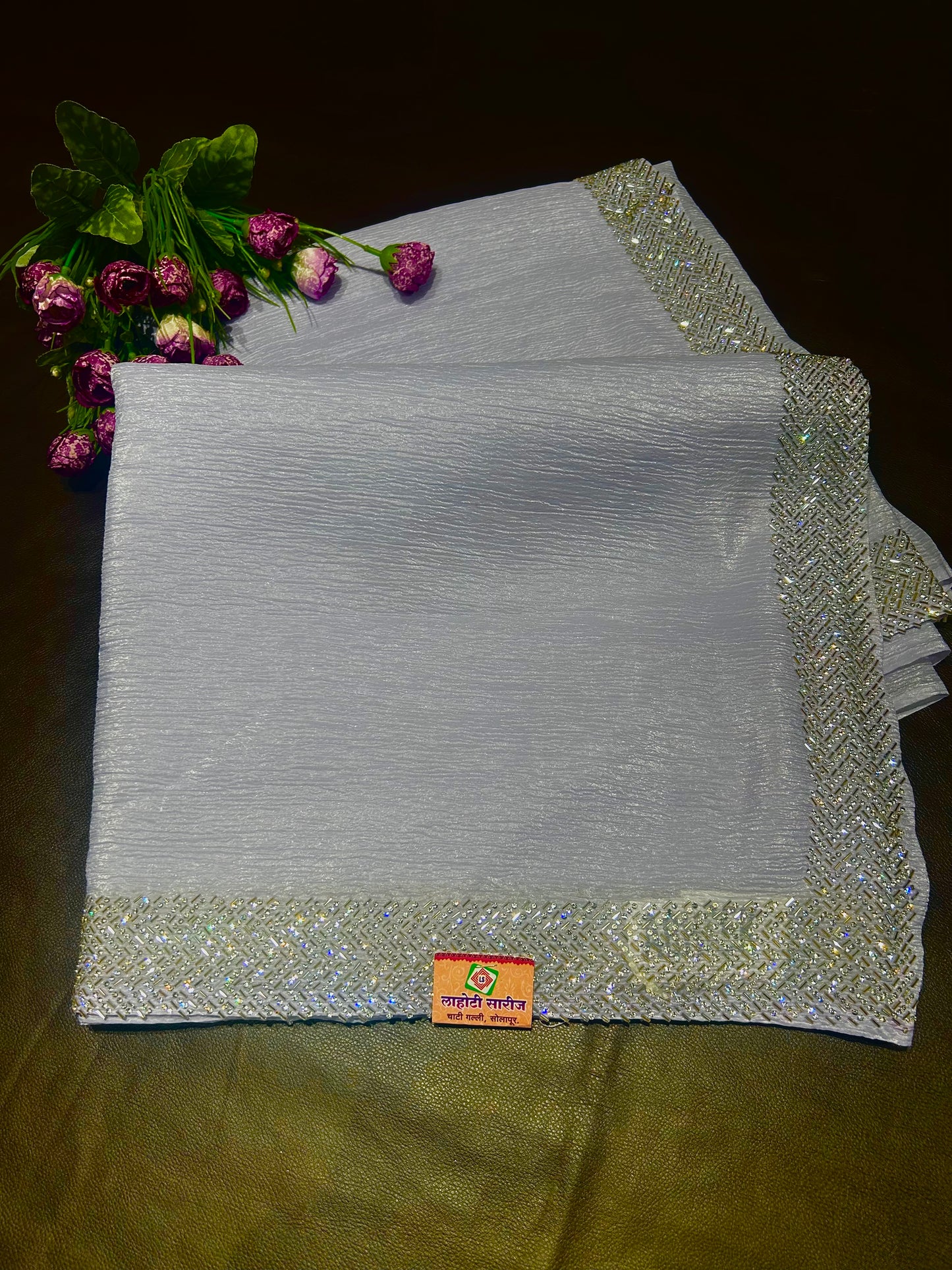 Plain Crush Saree