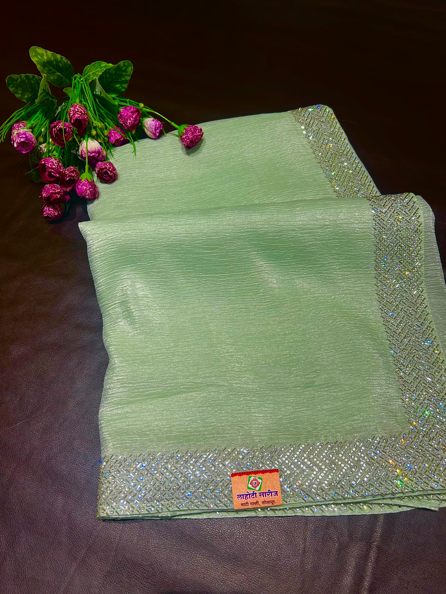 Plain Crush Saree