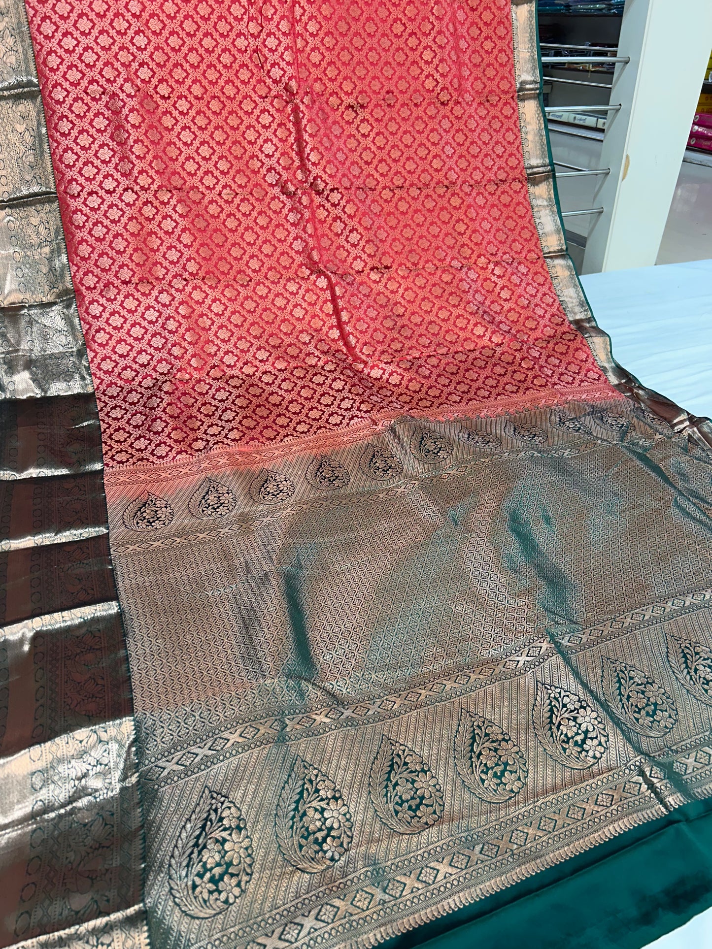 Brocket Kanjiwaram Saree