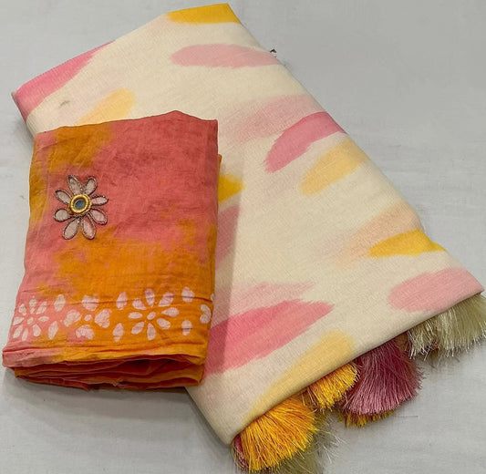 Priyanshi Cotton With Fancy Blouse