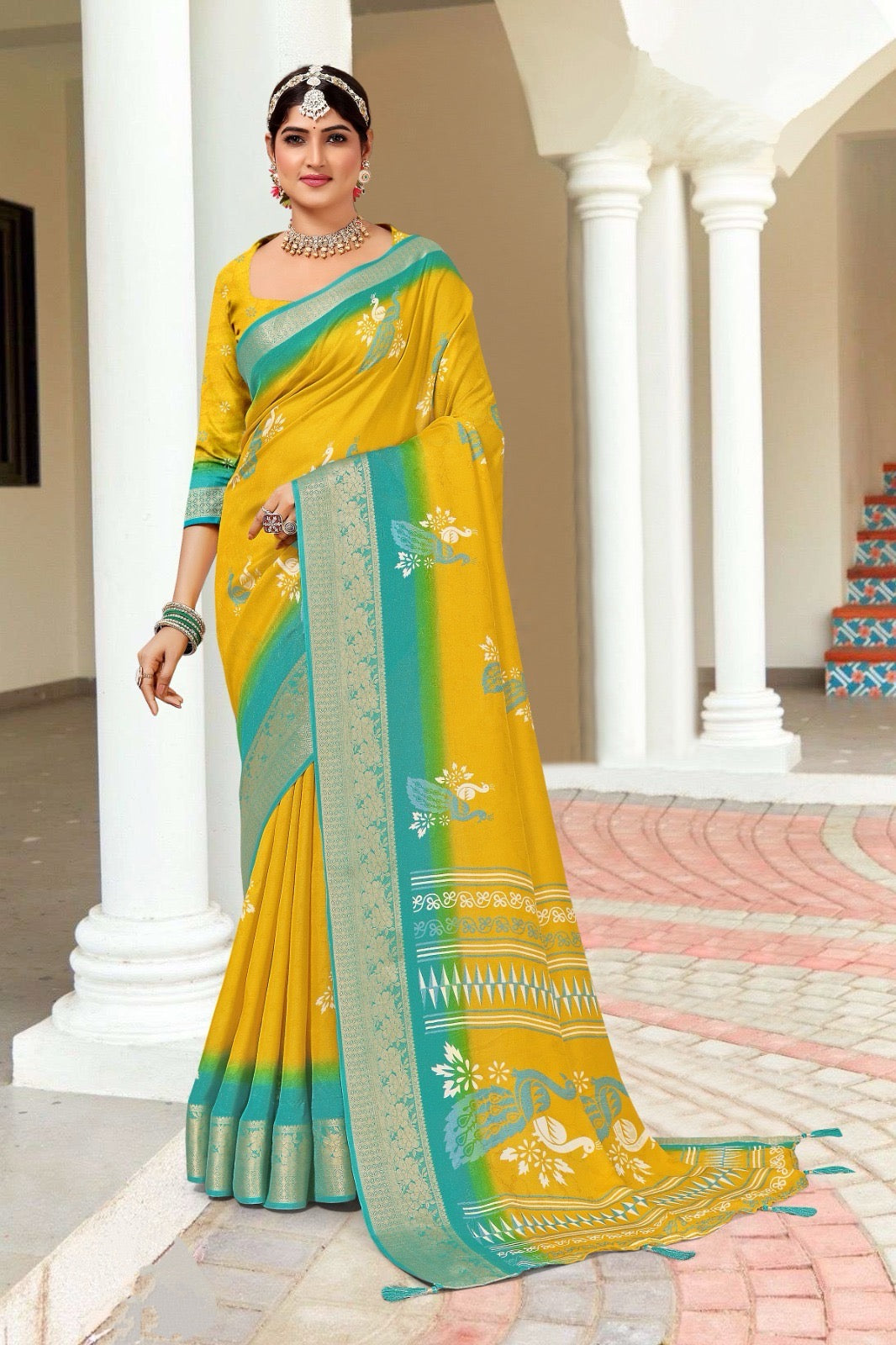 Sundhar Haldi Saree