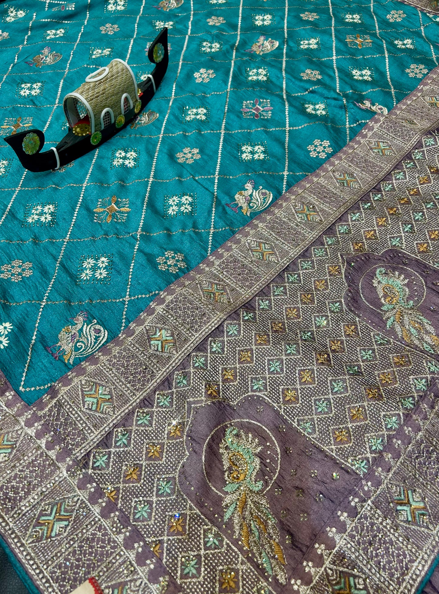 Rajwadi Saree Contrast Border