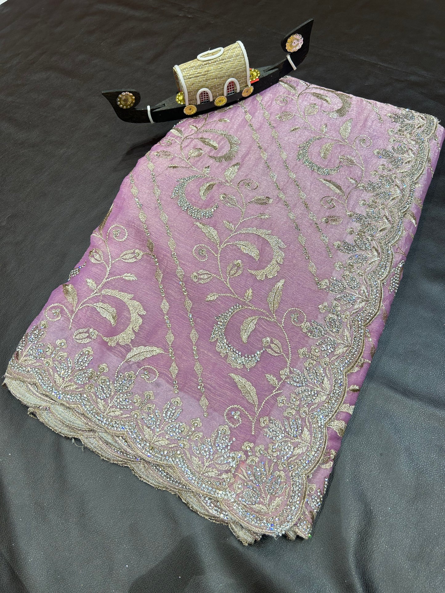 Silver Embroidery Saree