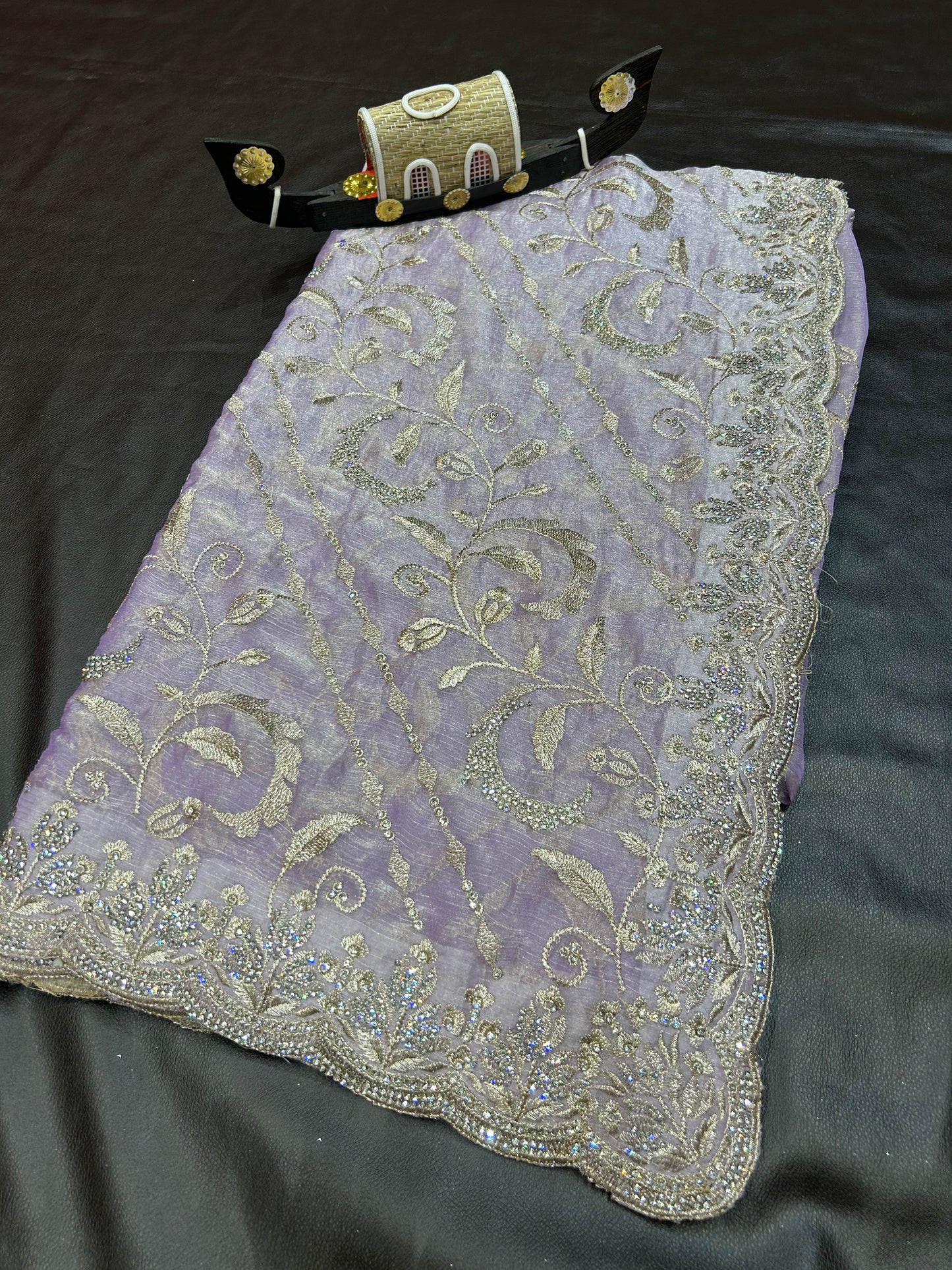 Silver Embroidery Saree