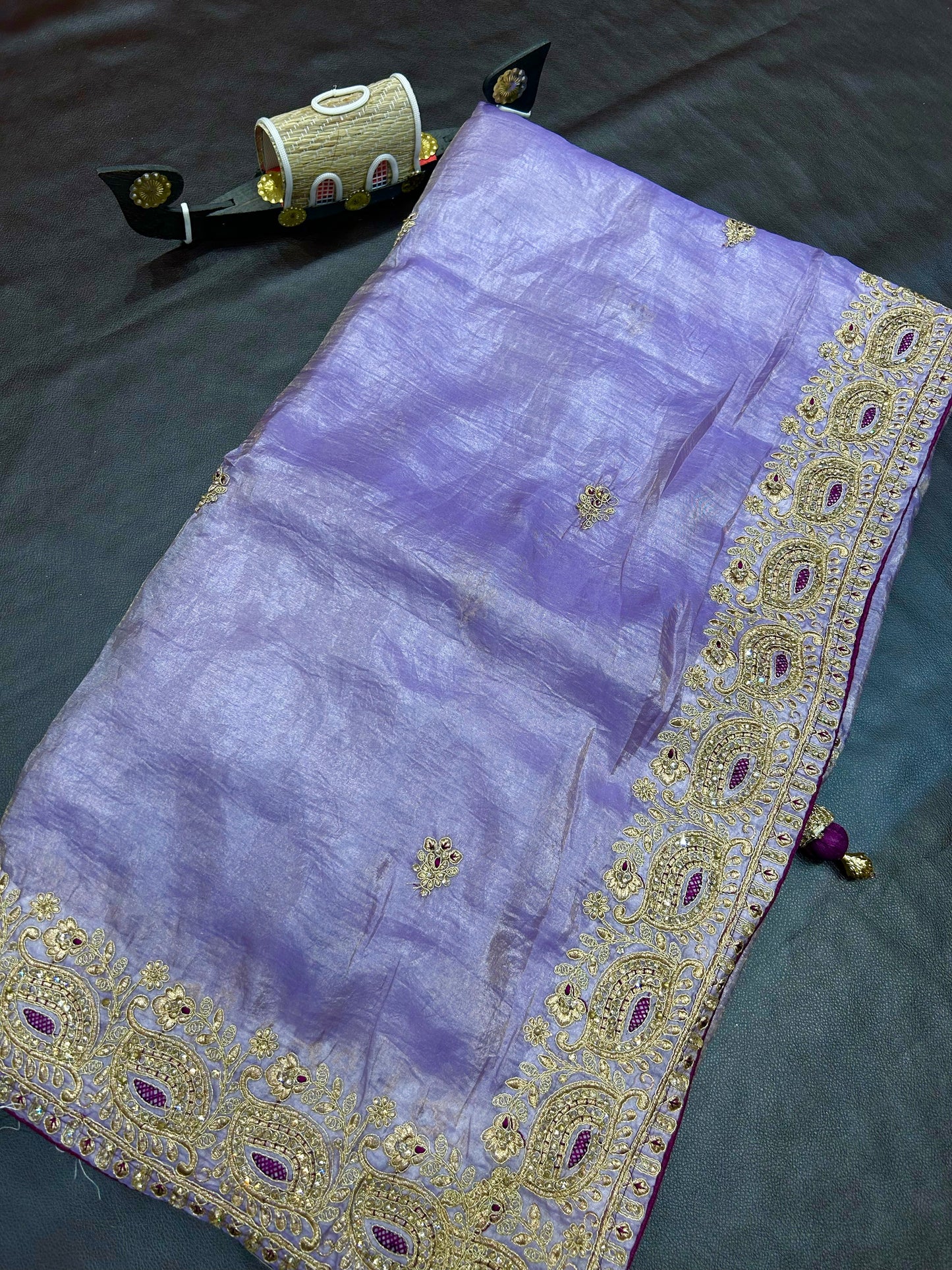 Organza embroidery saree