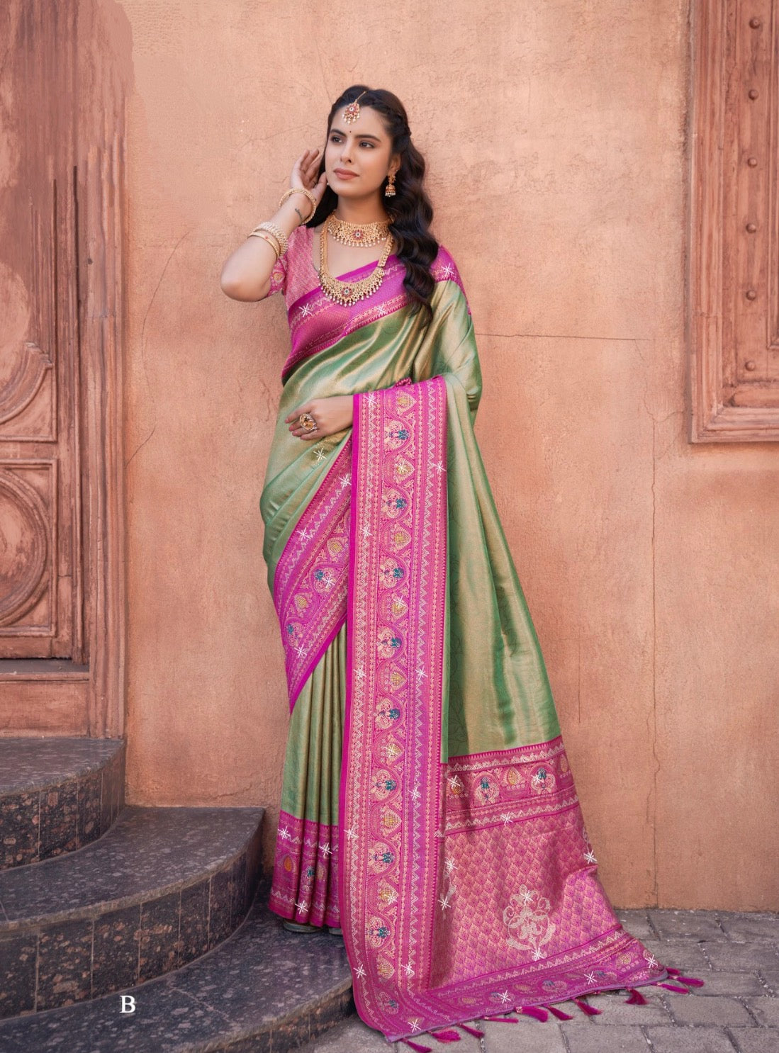 Swarovski Tissue Paithani Saree