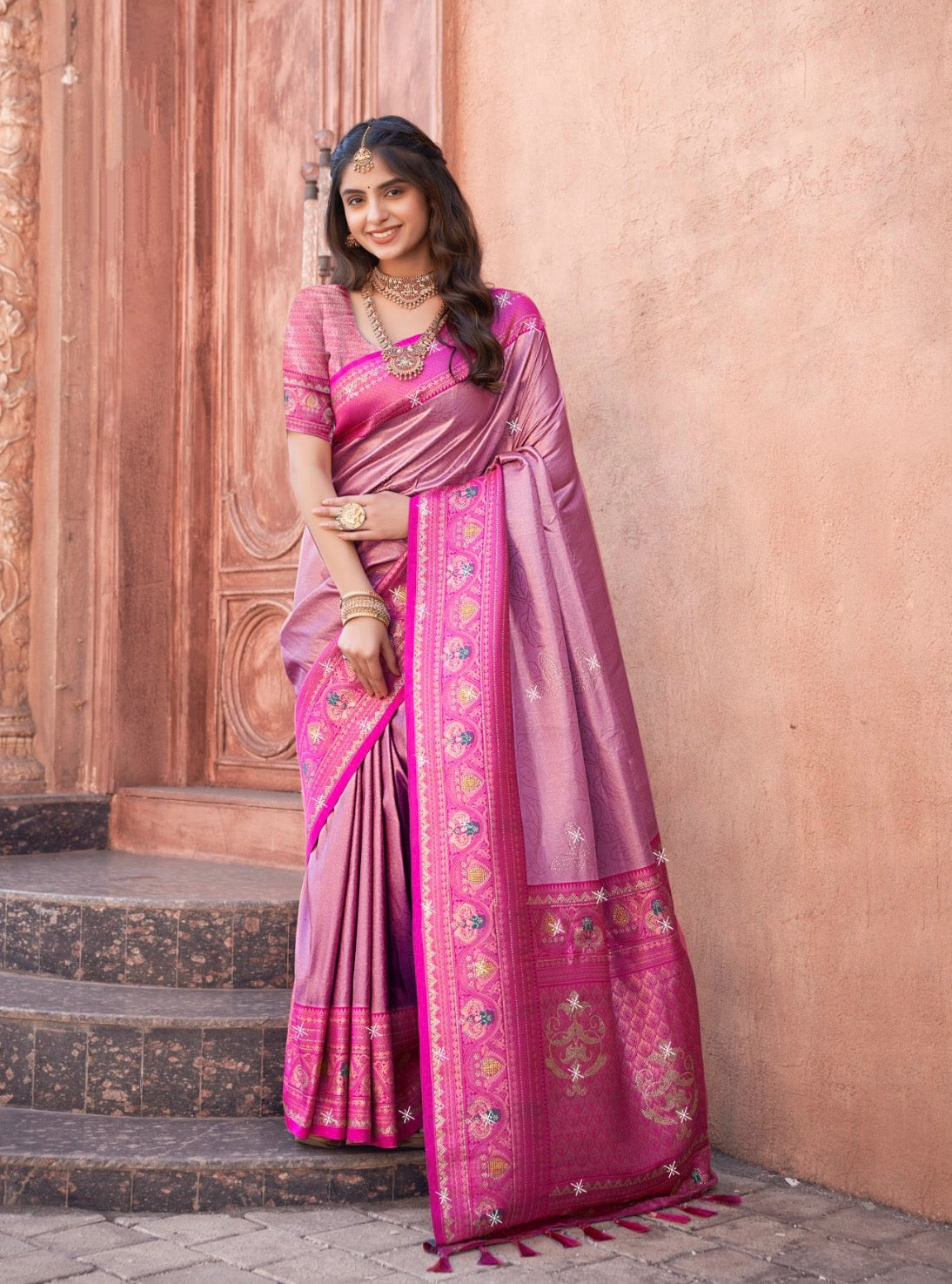 Swarovski Tissue Paithani Saree